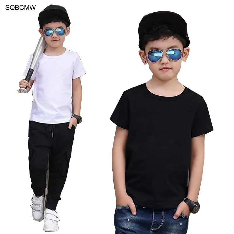 

SQBCMW 2019 Size90~130 Girls t-shirt Kids candy solid pure colors children t-shirts for baby boys short sleeve summer t shirts