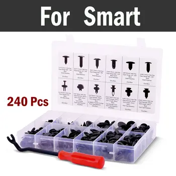 

240pcs Car Door Panel Liner Rivet Fastener Remover,Assortment Retainer Clips Case Auto Rivets For Smart Forfour Fortwo Roadster