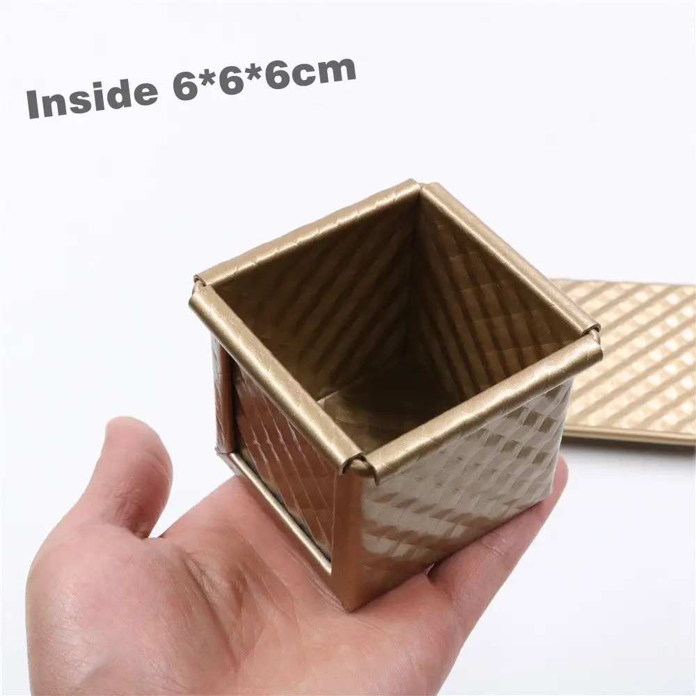 Mini 6cm high quality square cube shape golden color non stick bread