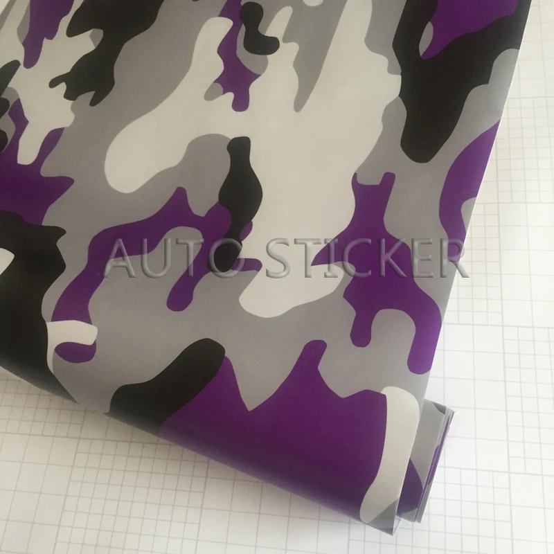 purple White snow camo vinyl wrap 9