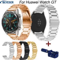 Ремешок из нержавеющей стали для huawei Watch GT для samsung Galaxy Watch 42 мм 46 мм ремешок для часов 20 22 мм на широком ремешке металлический ремешок для