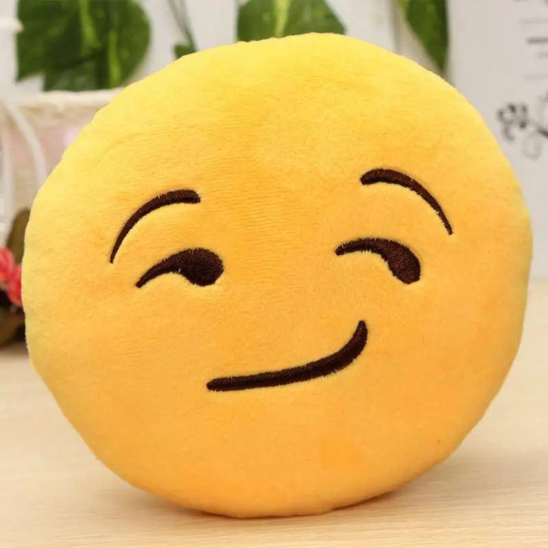 Творческий Emoji Подушка Плюшевая Coussin Cojines Гато Круглые Подушки Emoticono Смайлик Плюша