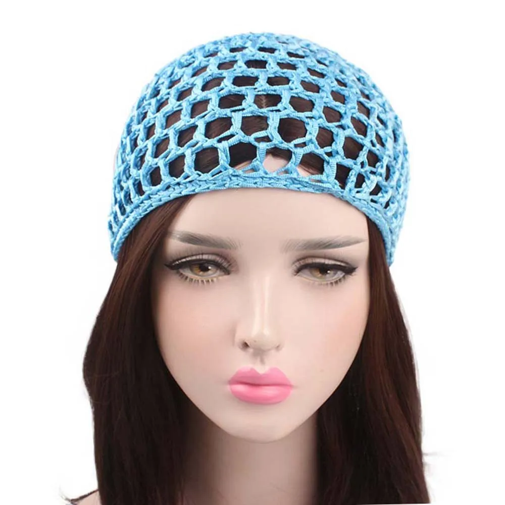 Hot Women Hand Crochet Hair Woven Hair Net Hair Cap Night Sleep Cap