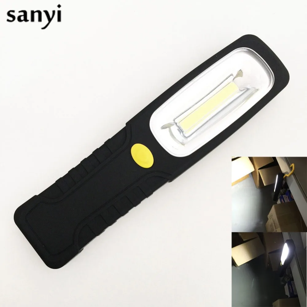

Super Bright LED Flashlight Torch Work Stand Light With Magnetic+Hook For Outdoor Camping Powered By 4XAAA Battery