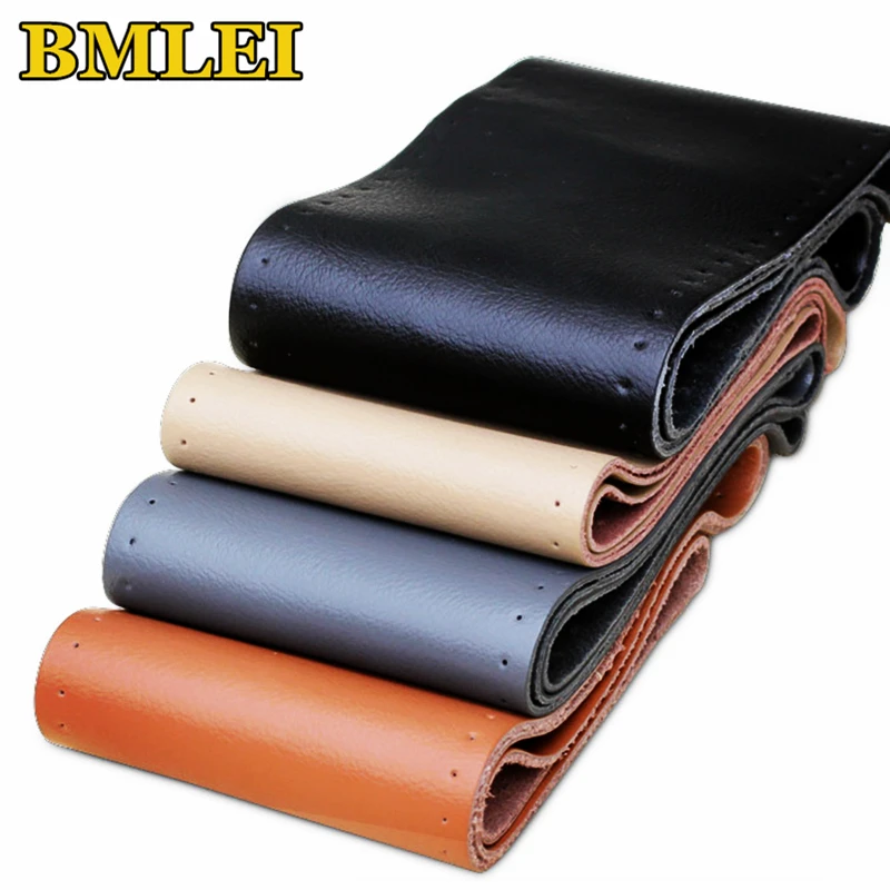 

DIY Braid On Steering Wheel Car Steering Wheel cover Genuine Leather handbar covers With Needle Thread Universal Car-Styling