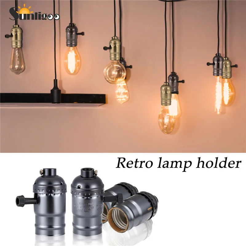Sunligoo Новый E26 E27 свет розетки, 1 шт/2 шт. Edison Ретро подвесной светильник основы держатель, промышленные и декоративные для DIY освещение