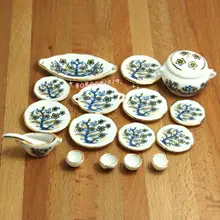 Кукольная Миниатюра 1:12 игрушка Кухня 18 шт. Porcelaine Чай комплект ah0001