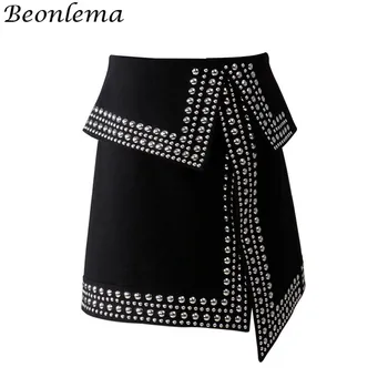 

Beonlema Rivet Steampunk Short Skirt Ladies Sexy Mini Skirts Black Streetwear A-Line Pencil Women Skirt Summer Retro Skirts