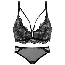 Perfering сексуальные кружевные комплекты бюстгальтеров с чашечками 3/4 для женщин, беспроводное тонкое хлопковое дышащее, удобное нижнее бельё, комплект нижнего белья, трусики