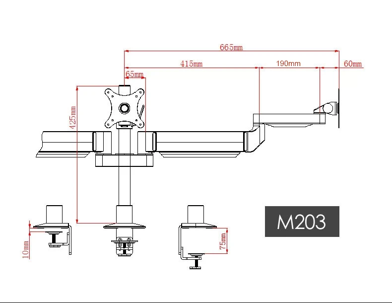 Hyvarwey M2034 Desktop Triple Monitor Holder