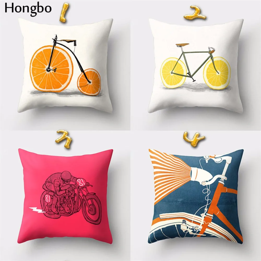 Funda de coj n estampada Hongbo 1 Uds de dibujos animados para bicicleta o bicicleta funda