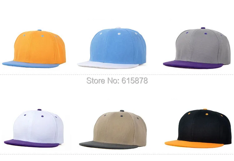 Classic 2 Tones Plain Snapback Hats 08.jpg