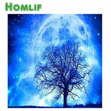 5d diy заказной набор для картин из алмазов eigen foto полная луна светящийся полный квадратный стежок Алмазная вышивка мозаика