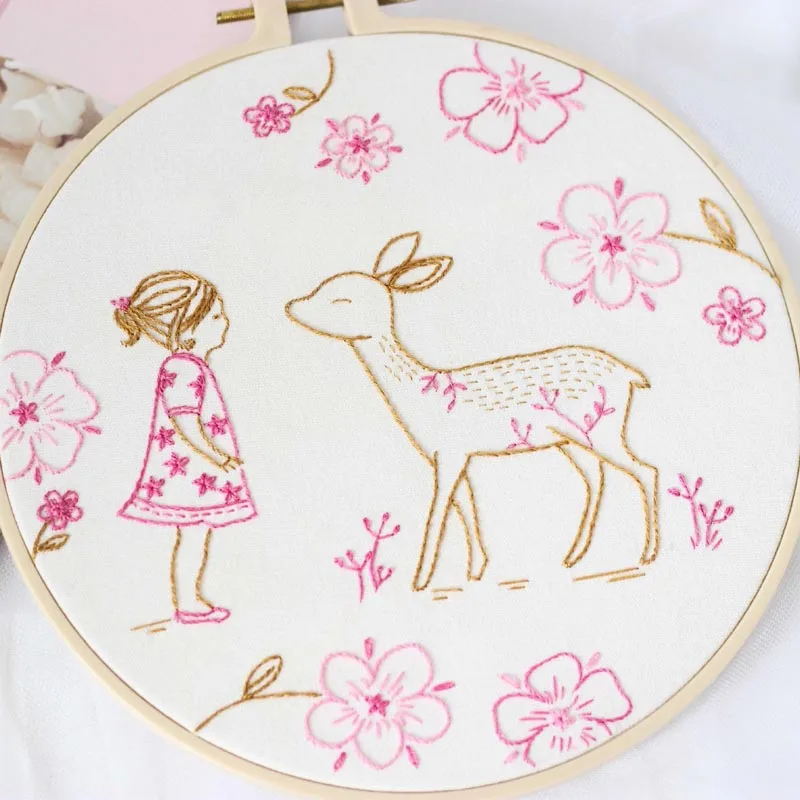 

Cartoon Cute Girls DIY Embroidery Kit Cross Stitch for Beginner Needlework Art Cross Stitch Handwork Handcraft Home Decor