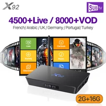 X92 IPTV France Arabic TV Receiver Android 7.1 Amlogic S912 Octa Core 4K H.265 Set Top Box With SUBTV IPTV France Arabic Italy