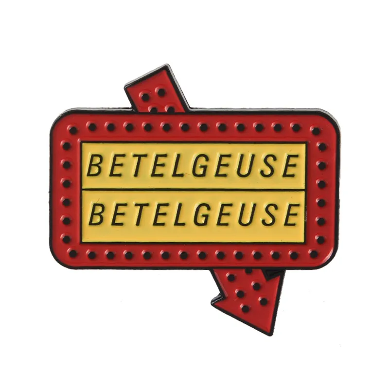 Qihe ювелирные изделия Beetlejuice коллекция булавок Хэллоуин нагрудные булавки темные значки фильм ужасов вентилятор подарок аксессуары готика ювелирные изделия для девочек - Окраска металла: Betelgeuse