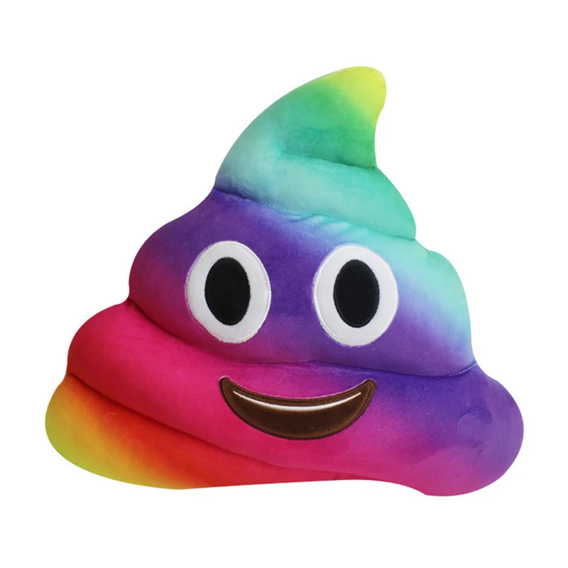 

Plush Pillows Colors Rainbow Emoji Pillows Cute Stuffed Plush Toy Doll Poop Pillow Poo Emoji Coussin Emotion Cushion Funny