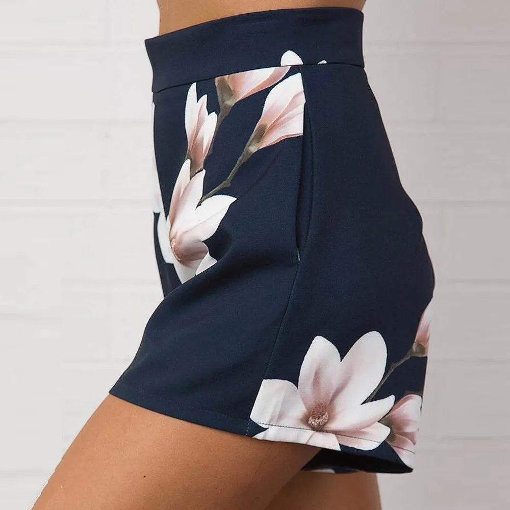 Summer Women Short Pants Causal Comfortable Daily High Waist  Print Fashion Wide Short Leg Pants Wholesale And Freeship F#J10 (4)