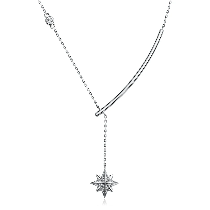 SA SILVERAGE Real 925 Sterling Silver Star Necklaces/Pendants AAA Zirconia Choker Necklace 925 Sterling Silver Necklaces Gift - Цвет камня: Type 3