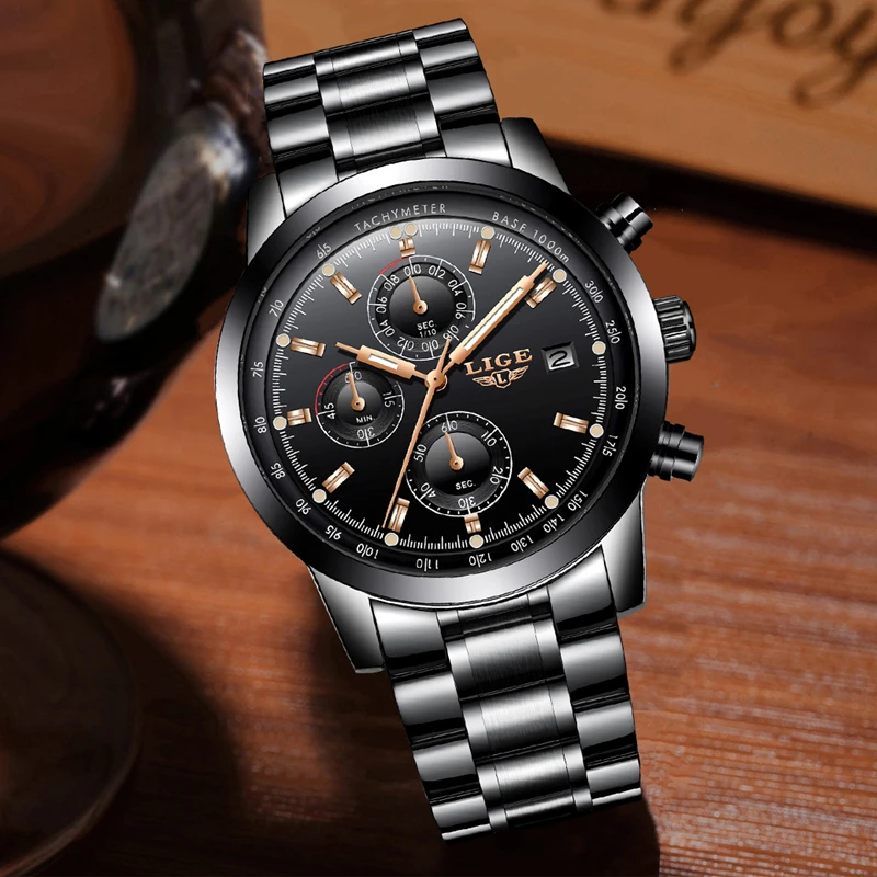 Relojes LIGE Mens Watches Brand Luxury Men Military Sport Luminous Wristwatch Male Leather Quartz Watch Clock relogio masculino
