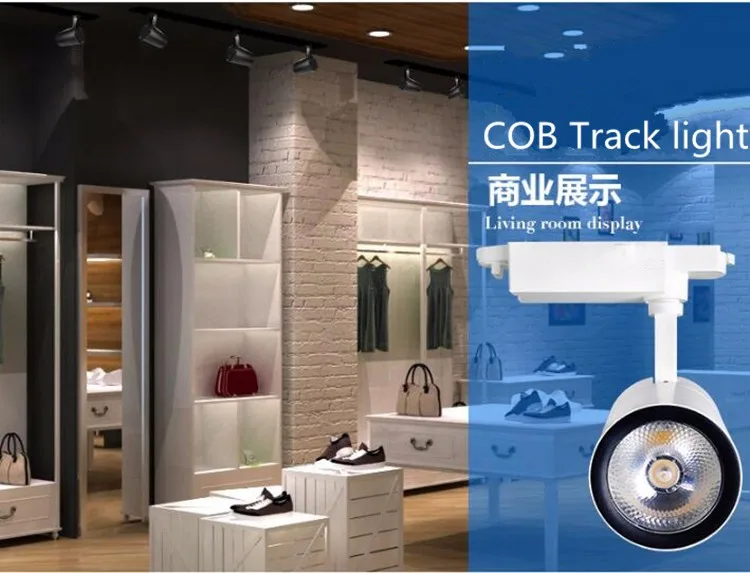 Frete Grátis Ferroviário Luzes Cob Levou Luz Pista Holofotes Roupas Ac85-265v Sapataria Iluminação Interior Branco Quente - 30 w 10 Luzes e Iluminação