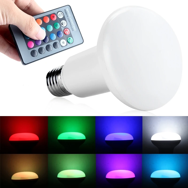 2016 Brand New 220V 3W E27 LED Mushroom Bulb Light Mini RGB Lamp W/ 24 Keys Remote Control For Hot Sale