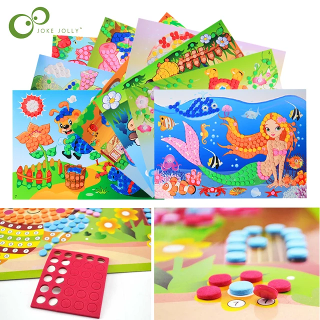 3D DIY Foam  Crystal Stickers Art EVA Children Puzzle Cartoon Creative Educational Craft Toys For Kid  Chtistmas Gift GYH 1