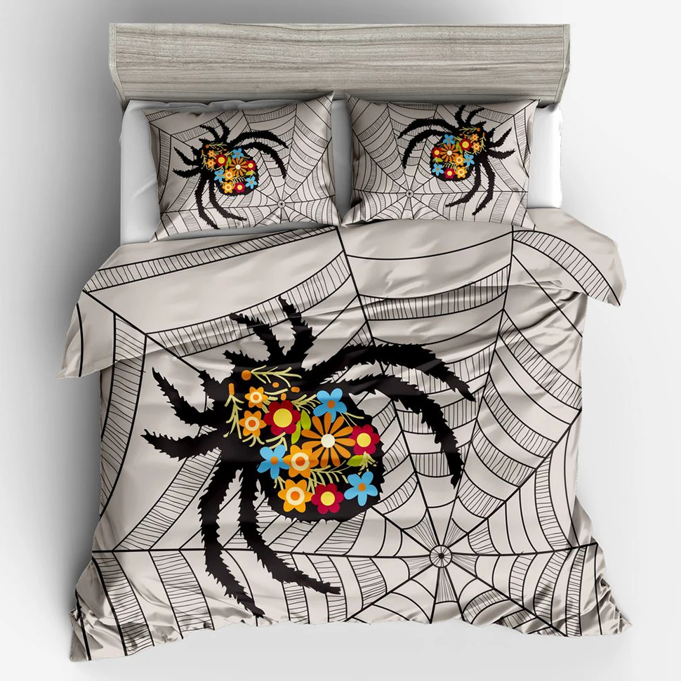 New Customized Colored Spider Bedding Duvet Cover Set Pillowcase Kids