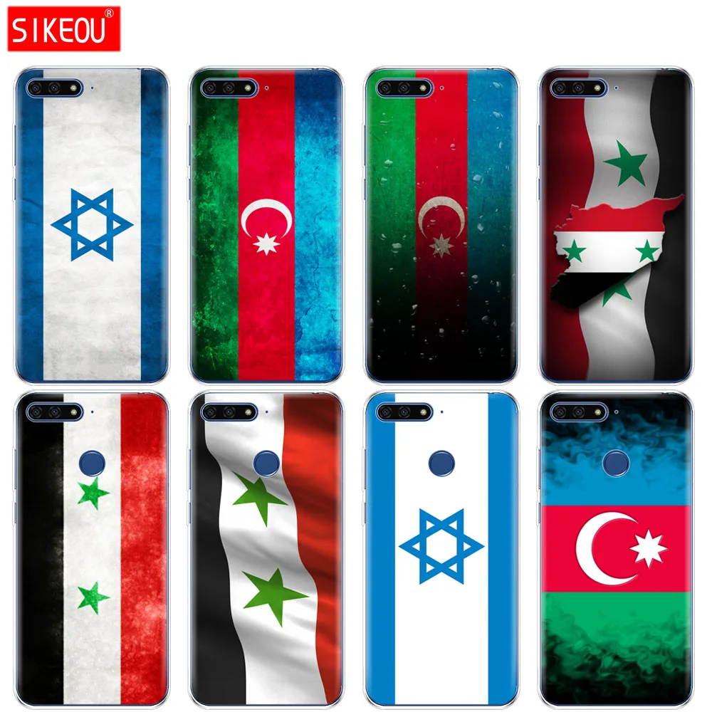 

Silicone Cover Phone Case For Huawei Honor 7A PRO 7C Y5 Y6 Y7 Y9 2017 2018 Prime azerbaijan syria israel flag