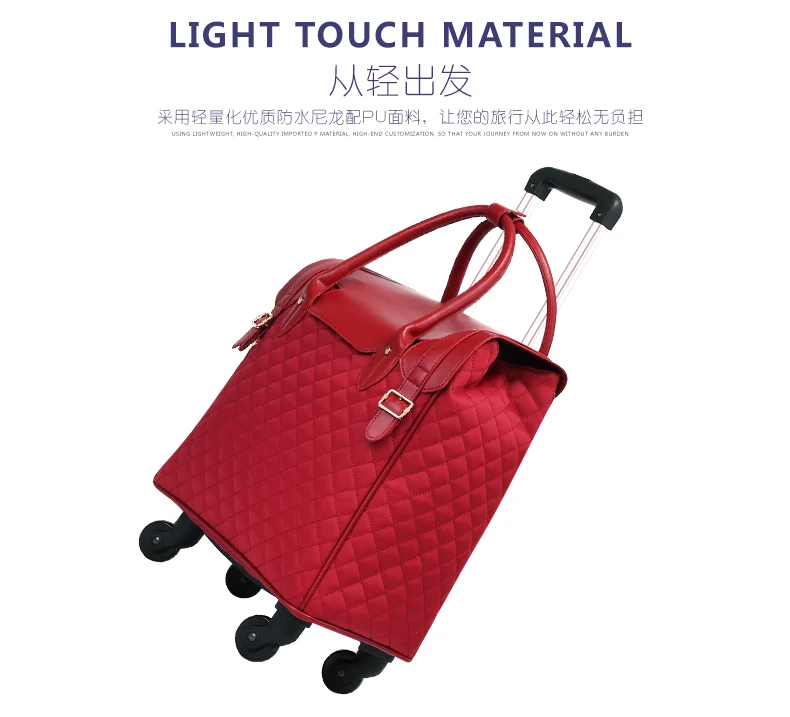 CARRYLOVE идеальный роскошный модный 18 дюймов чемодан на колёсиках Spinner бренд путешествия Многофункциональный чемодан Сумка/Сумка