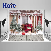 Kate Christmas Photography Backdrop House Christmas Tree Backgrounds For Photo Studio Wood Washable Studio Background kate retro blue wall photo background photography backdrop children washable backgrounds for photo studio
