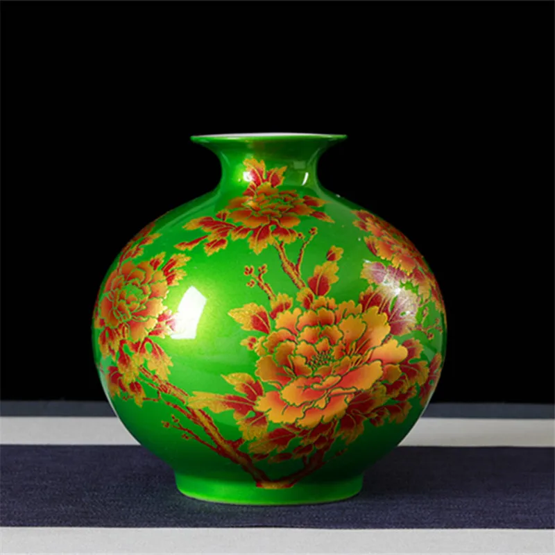 Китайская Ваза фарфоровая со стразами, блестящий цветок ваза Декор для дома своими руками Сияющие Семейные вазы для роз украшения дома R1825
