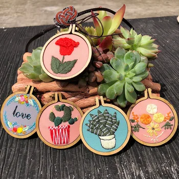 

1Set Handmade Embroidery DIY Cloth Material Package Sticky Embroidery Ribbon Embroidery Kit Living Room Paintings With Frame