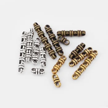 

10pcs Bronze/Gold/Silver Color 2/3/4/5 Holes Slider Spacer Beads Connectors For 3mm Round Cord Jewelry DIY Making Findings