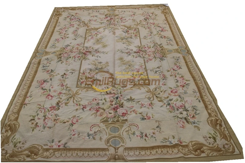 

Double Knots Hand-woven Carpet French Wool Needlepoint Art Tapestry Big Carpet For Living Room