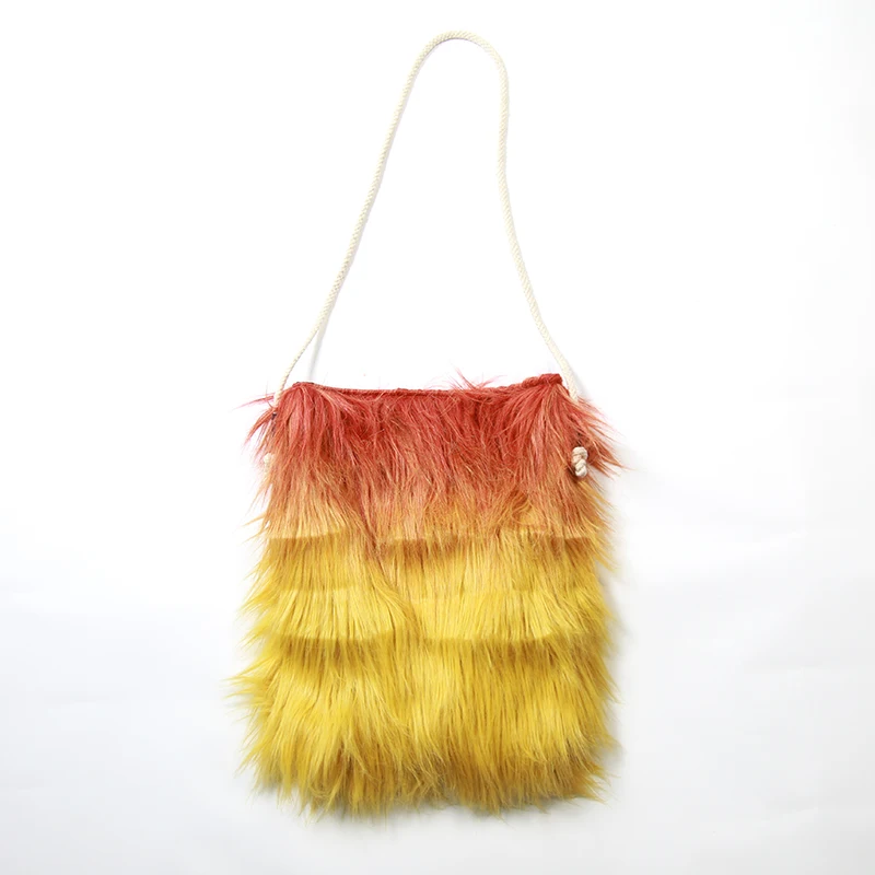 

Bag 2017 new personality large plush messenger bag female