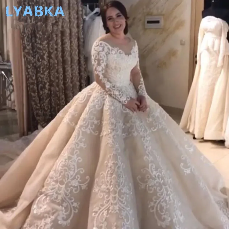 Свадебное платье Vestido De Noiva 2019 Новое Стильное бальное с круглым вырезом es Robe Mariage