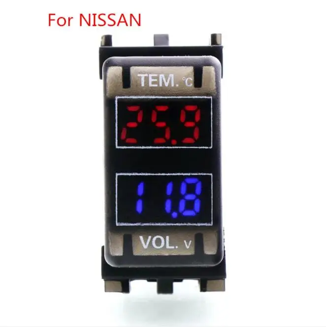

Car Interface DC12V Digital LCD Voltage & temperature display Meter for Battery Car Thermometer Use For NISSAN,qashqai,tiida,x-t