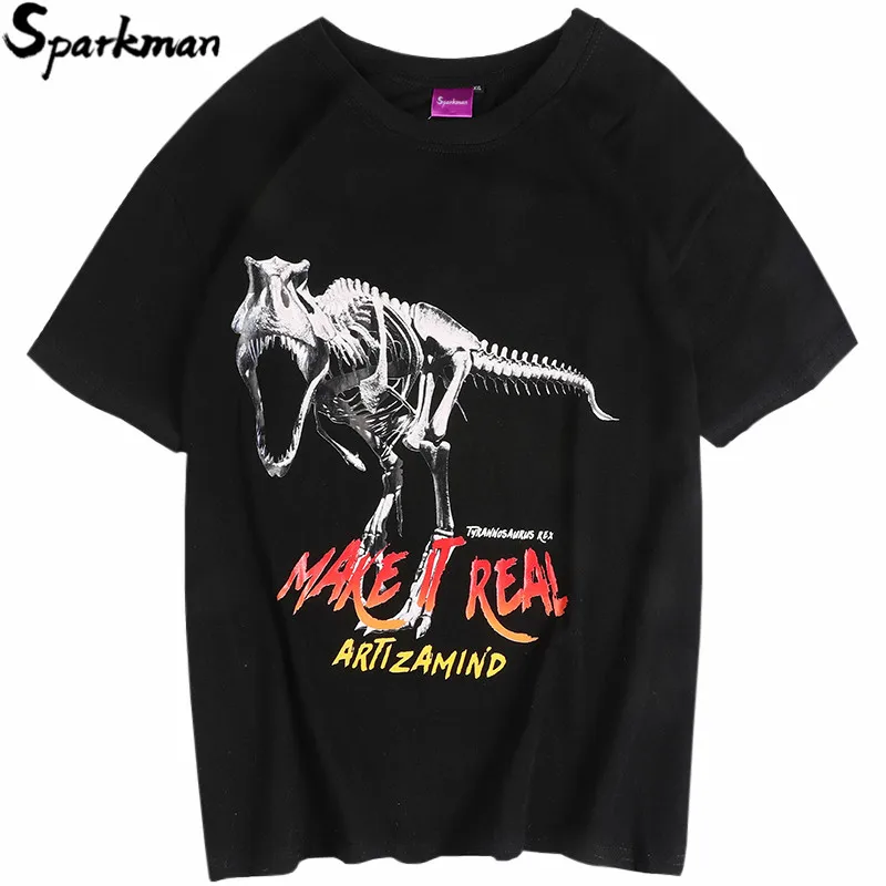 

Summer 2019 Men Hip Hop T Shirt Shark Dinosaur Skeleton Print Harajuku T-Shirt Streetwear Tops Tees Cotton Short Sleeve Tshirts