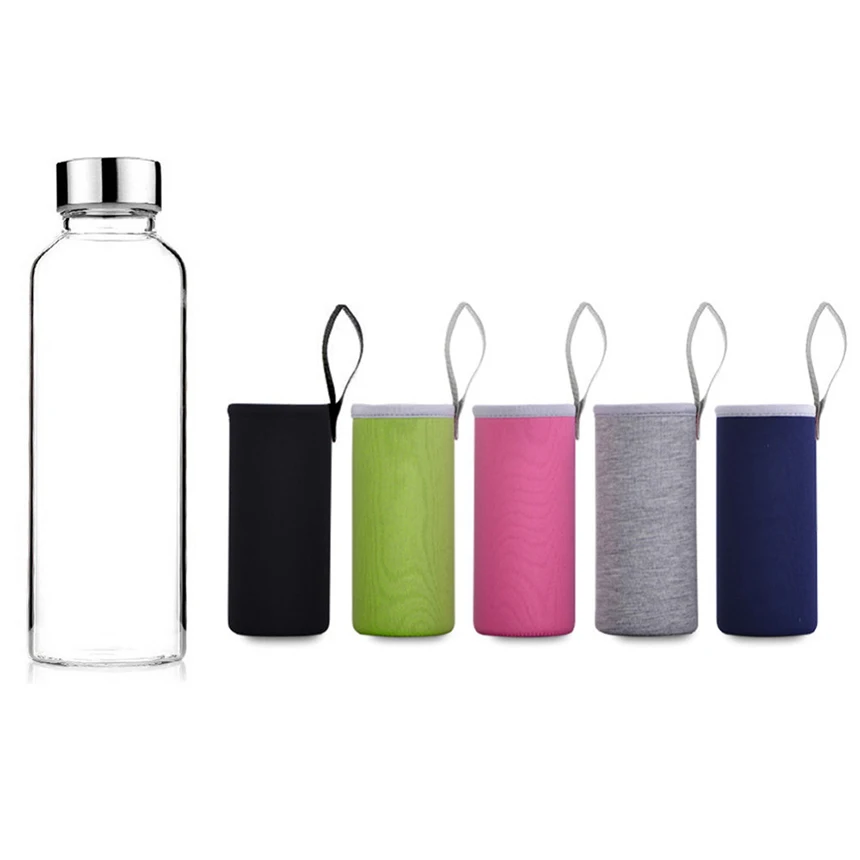 Creative Bottle Glass Jar with Handle Leak Proof Drinkware Sport Glass