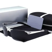 Мужские солнцезащитные очки, поляризационные, для вождения, UV400, роскошные, фирменный дизайн, Mercede, алюминий, магний, полуоправы, солнцезащитные очки, 8888