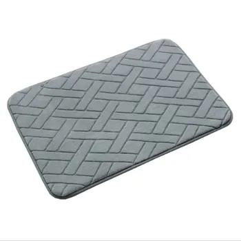 

Memory Sponge Slow Rebound Absorbent Non-slip Bathroom Mat Diamond Quilted Mat Coral Fleece Mat Door Carpet