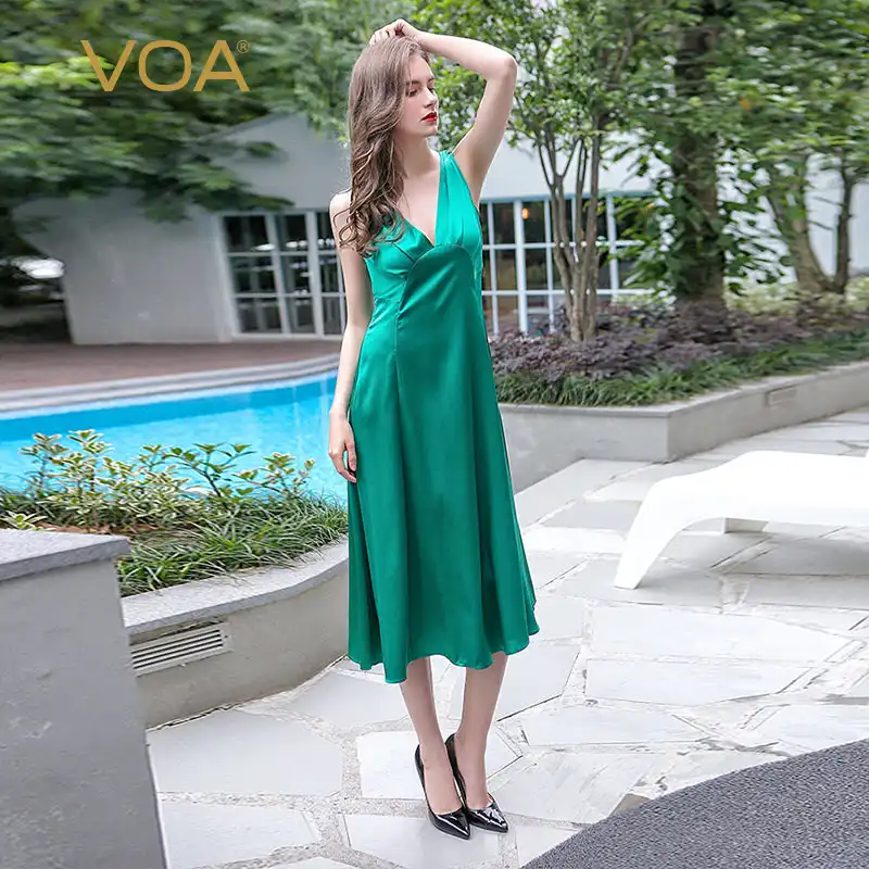 green silk nightdress