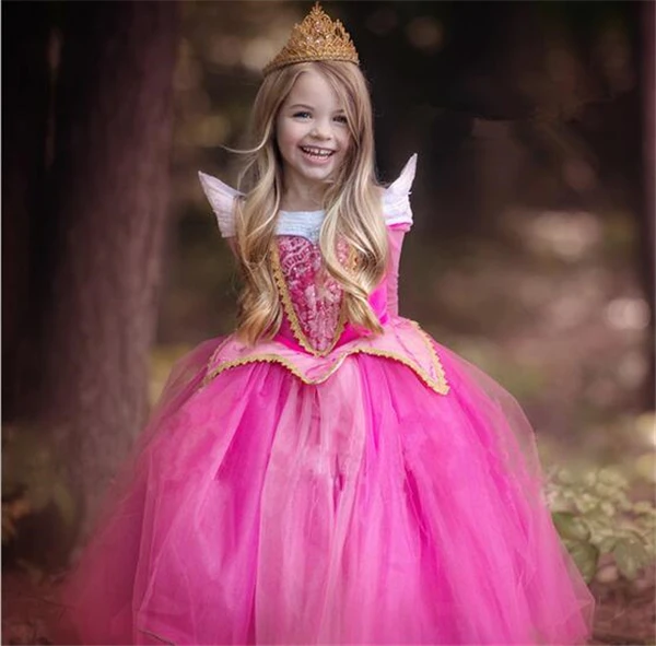 Рождественский подарок, сказочное бальное платье принцессы Спящей красавицы Авроры для девочек, маскарадный костюм на Хэллоуин, детская вечеринка