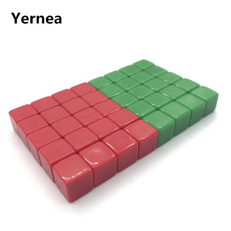 

Yernea 20Pcs 12mm Blank Dice Acrylic Red and Green Mini Blank Dice Children Interesting Teaching and Puzzle Game Prop Wholesale