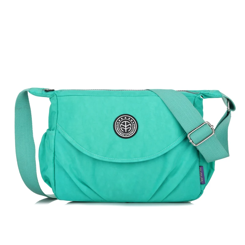 Женская сумка-мессенджер для женщин с верхней ручкой, сумка-тоут, водонепроницаемая нейлоновая женская сумка через плечо - Цвет: Зеленый