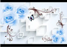 3d stereo blue roses large mural wallpaper modern fashion romantic flowers painting colorfast living room Sofa TV backdrop decor 3d stereo blue roses large mural wallpaper modern fashion romantic flowers painting colorfast living room Sofa TV backdrop decor