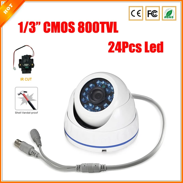 imágenes para 24 unids Led IR-CUT Domo A Prueba de Vandalismo Al Aire Libre CMOS 800 TVL 1/3 "Lente CCTV Cámara de Seguridad CCTV imágenes para 24 unids Led IR-CUT Domo A Prueba de Vandalismo Al Aire Libre CMOS 800 TVL 1/3 "Lente CCTV Cámara de Seguridad CCTV