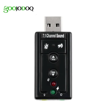 7.1 Channel 3D External USB Audio Sound Card Mic Adapter 3.5mm Jack Stereo Headset For Win XP 7 8 Android Linux for Mac OS