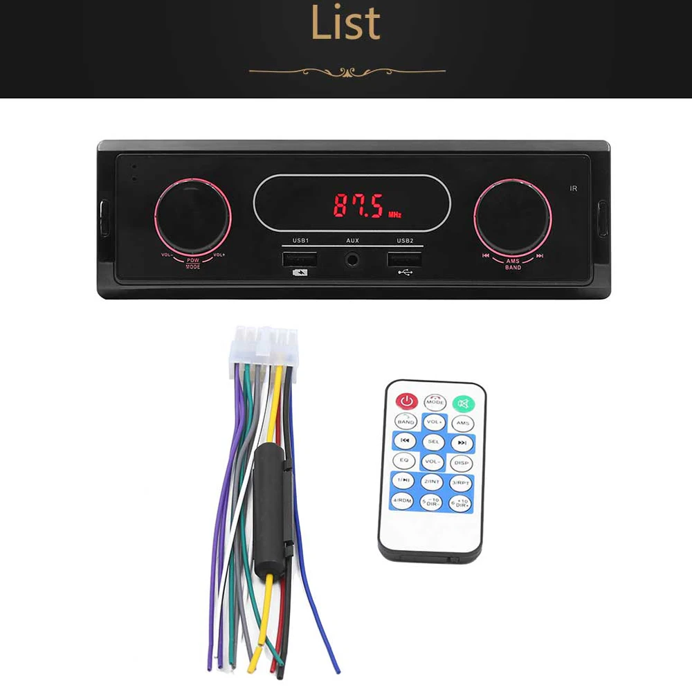 Автомобильное радио 1DIN In Dash MP3 мультимедийный плеер стерео Поддержка FM USB UDisk AUX IN